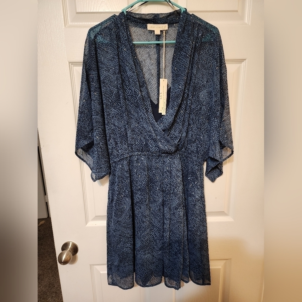 NWT Lovestitch L blue sparkle dress